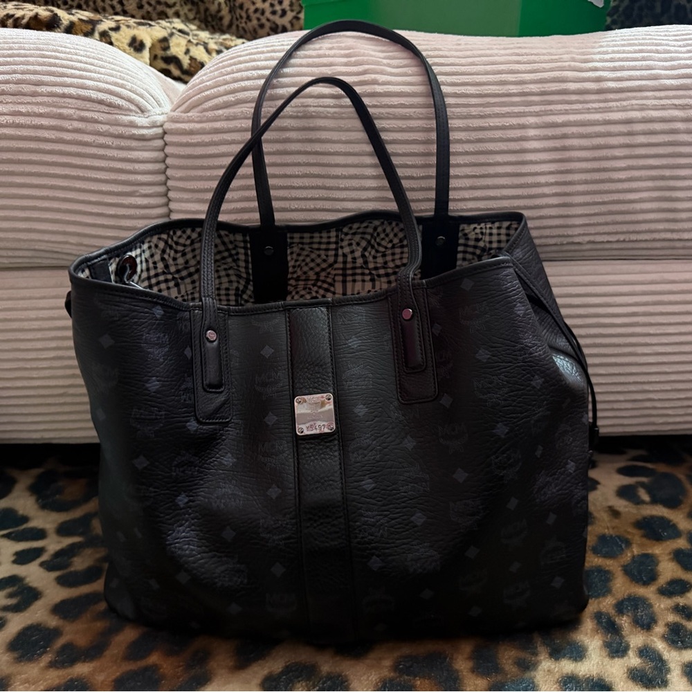 MCM Ebony Textured Tote